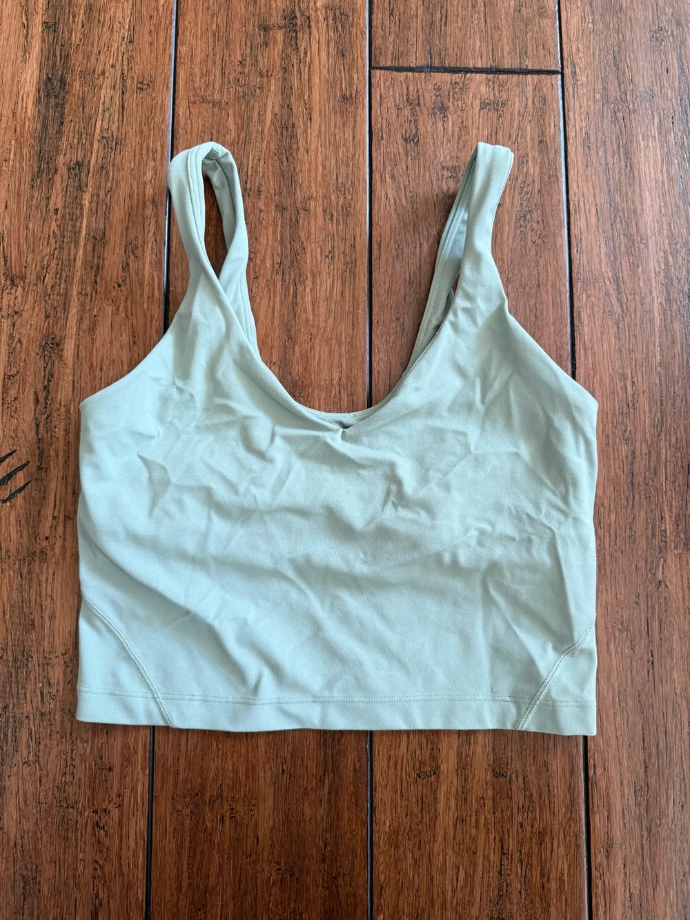 lululemon align tank sage green cropped with v-neckline sleeveless size 6